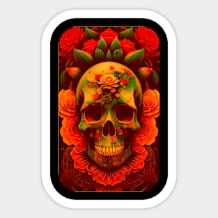 Vintage Skull Art Sticker